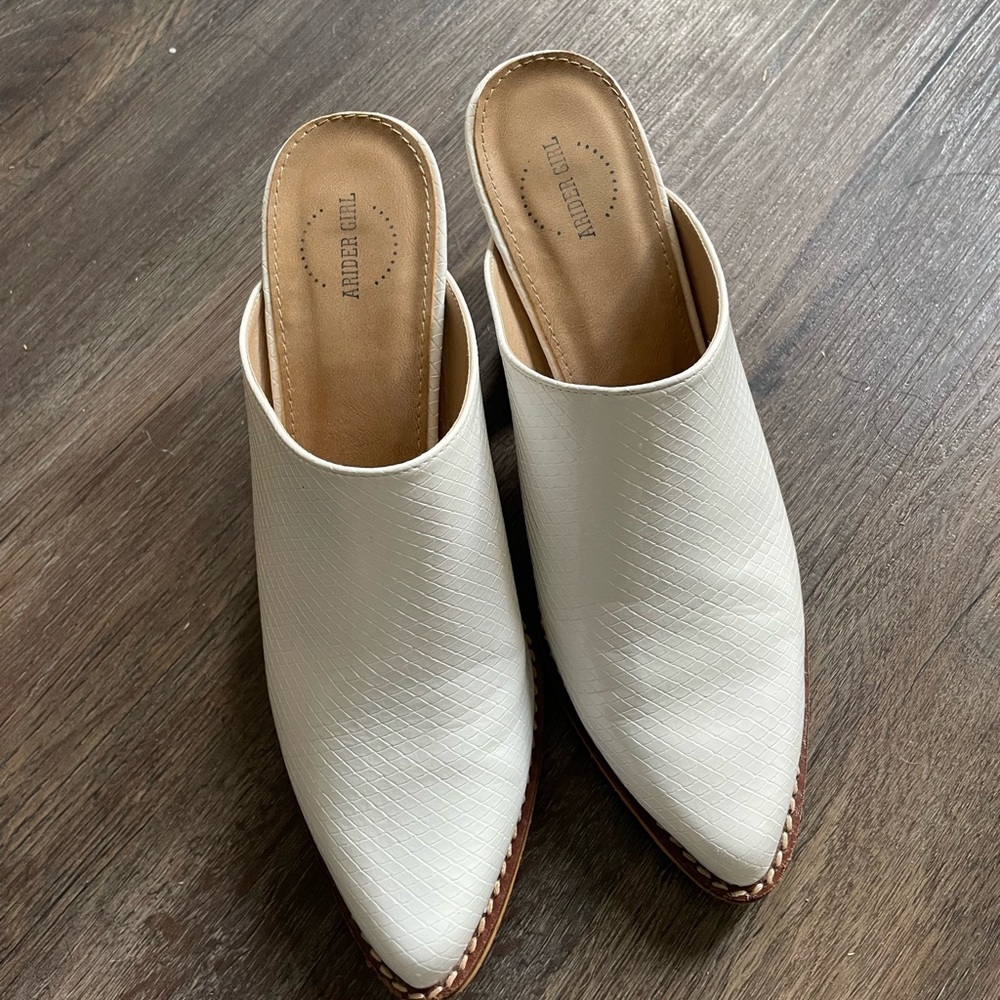 Women's White Mules